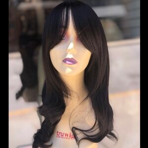 Brown Long bangs Hair Wig